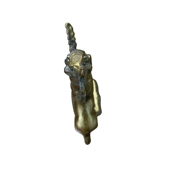 Vintage Solid Brass 6.5" Rearing Unicorn Figurine SKU 9404 - Picture 5 of 8